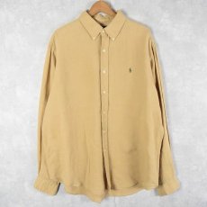 画像1: Ralph Lauren "CUSTOM FIT" リネンボタンダウンシャツ XL (1)