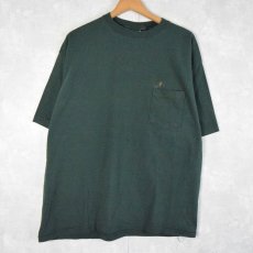画像1: 90's GAP USA製 無地ポケットTシャツ XL GREEN (1)