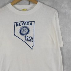 画像1: 50〜60's NEVADA BOYS STATE フロッキープリントTシャツ L (1)