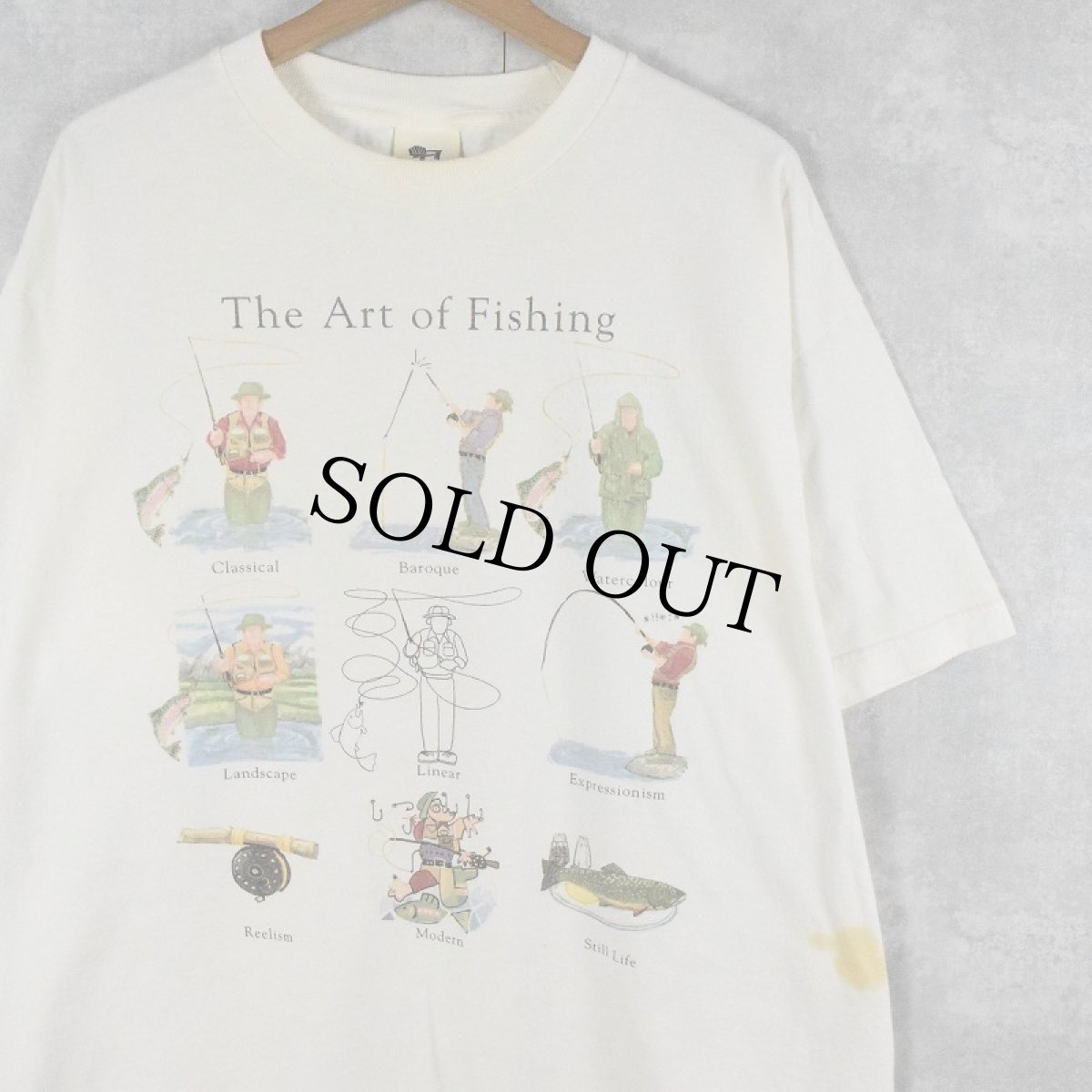 画像1: "The Art Of Fishing" フィッシングイラストTシャツ XL (1)
