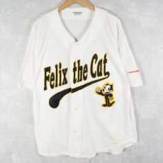 画像1: 90's MITUBISHI OIL "Felix the Cat" ベースボールシャツ  (1)