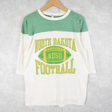 画像1: 70〜80's USA製 "NORTH DAKOTA FOOTBALL" フットボールTシャツ M (1)