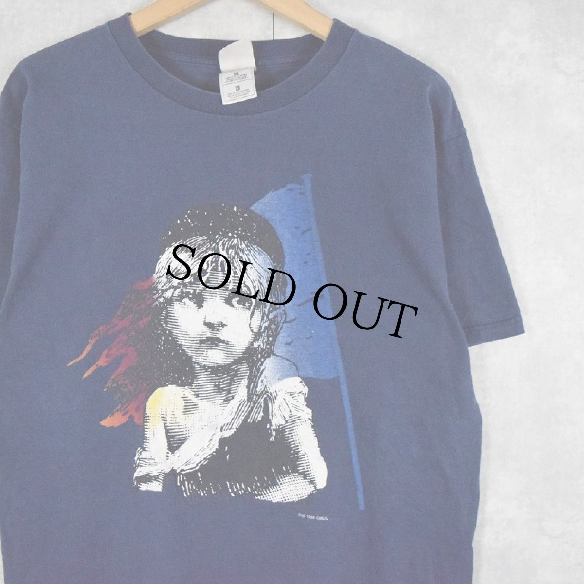 画像1: 2000's Les Miserables ミュージカルプリントTシャツ NAVY L (1)