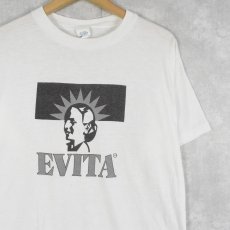 画像1: 【SALE】 80's USA製 "EVITA" ミュージカルプリントTシャツ XL (1)