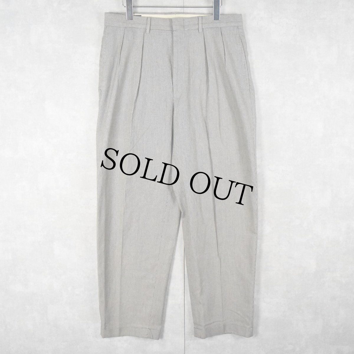 画像1: POLO Ralph Lauren 千鳥格子柄 2タック コットンスラックス W33 (1)