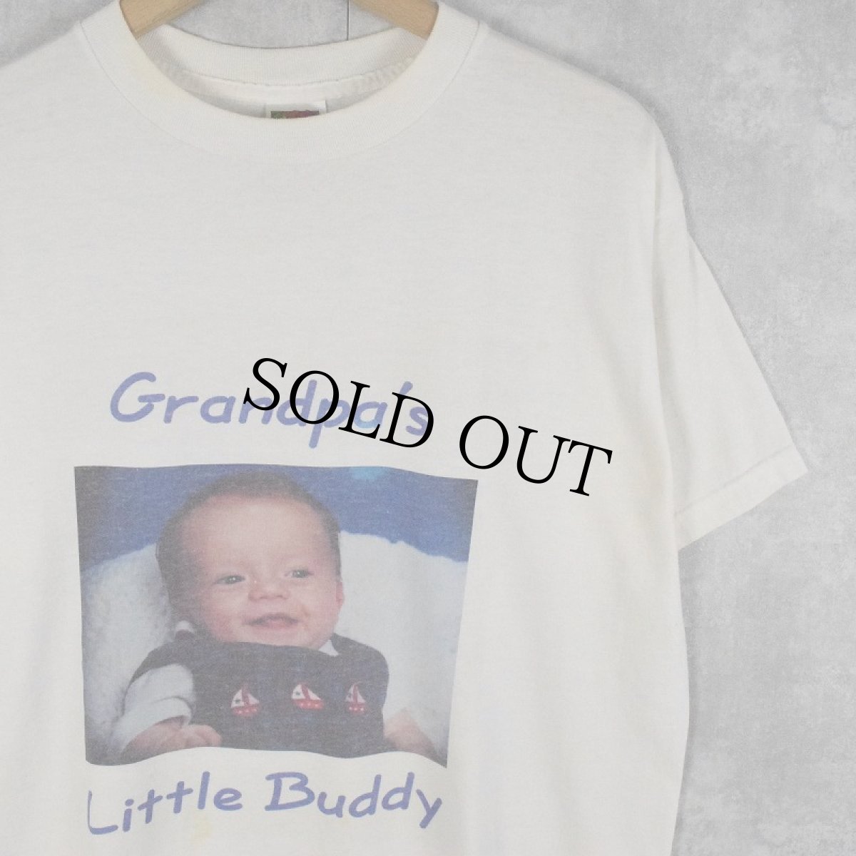 画像1: 2000's "Grandpa's Little Buddy" メモリアルフォトプリントTシャツ L (1)