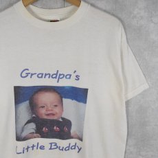 画像1: 2000's "Grandpa's Little Buddy" メモリアルフォトプリントTシャツ L (1)