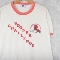 画像1: 80's RUSSELL ATHLETIC USA製 "SOONER CHALLENGE" リンガーTシャツ L (1)