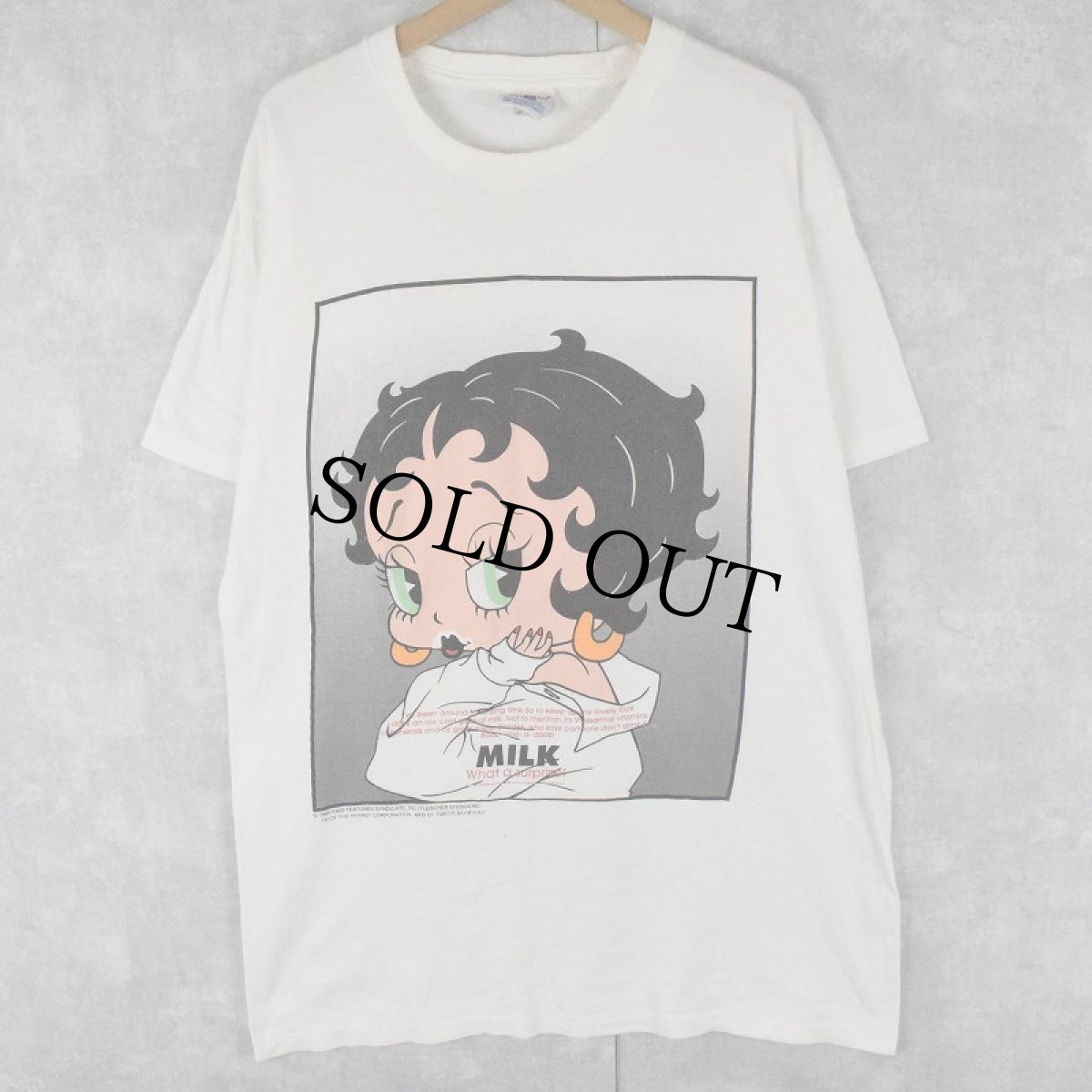 画像1: 90's Betty Boop "got milkパロディ" キャラクタープリントTシャツ (1)