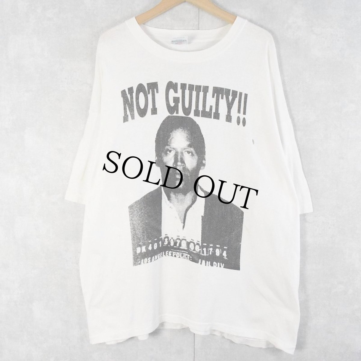 画像1: 90's O.J. Simpson "NOT GUILTY!!" フットボール選手プリントTシャツ XXL (1)