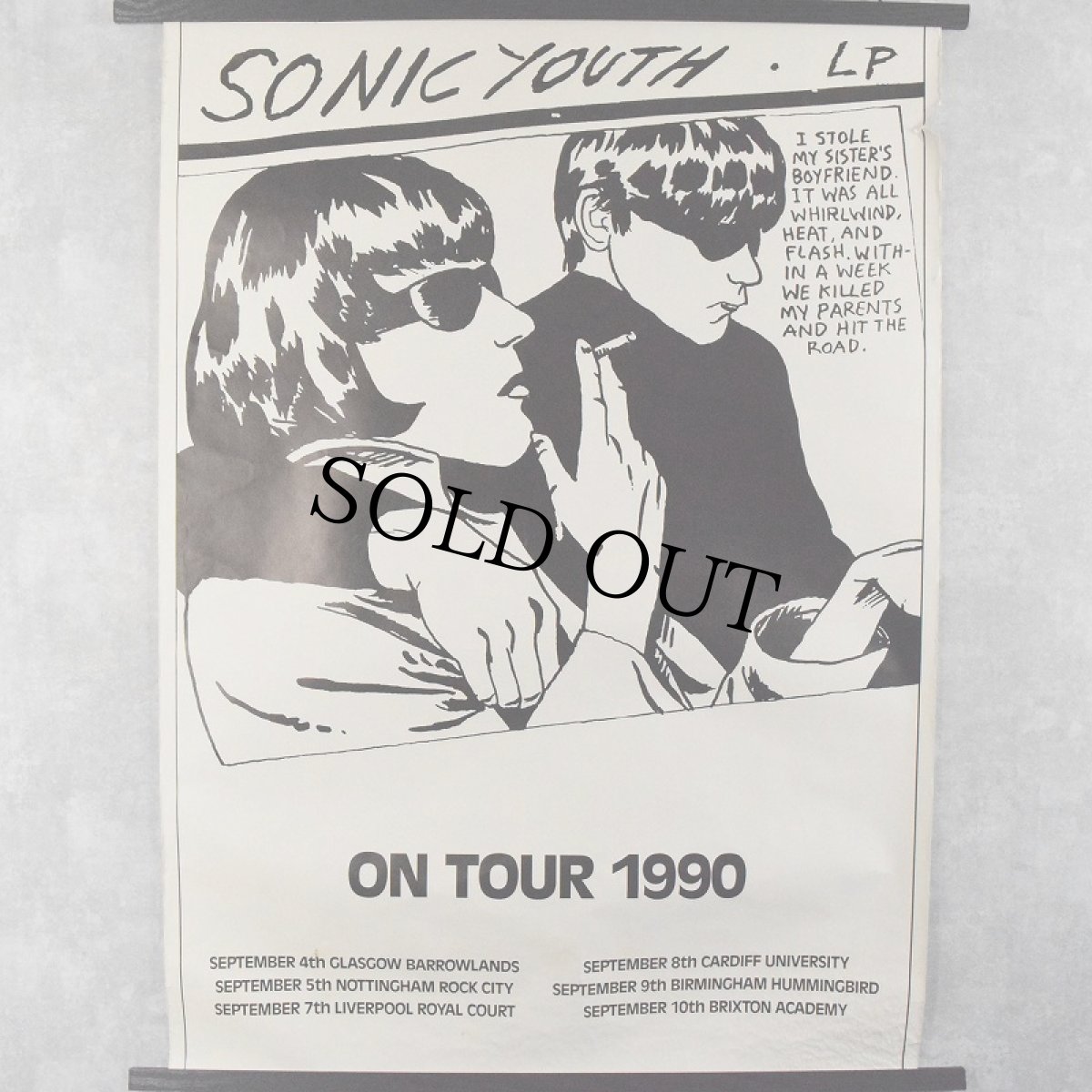 画像1: 1990 SONIC YOUTH "GOO" tour Poster (1)