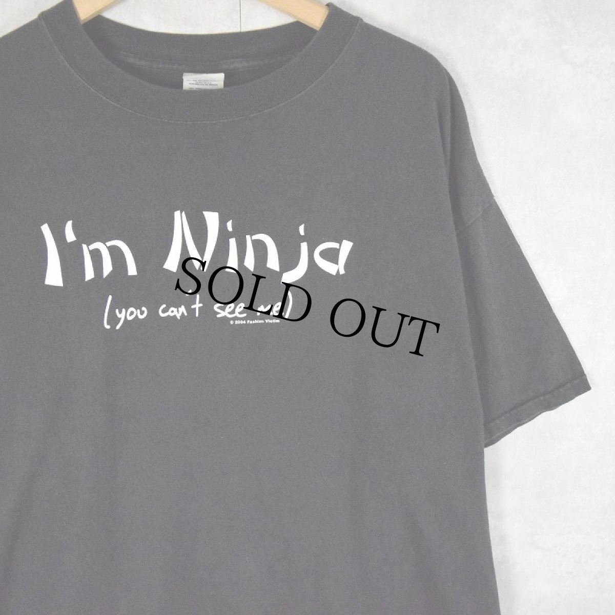 画像1: 2000's "I'm Ninja(you can't see me)" プリントTシャツ XL (1)