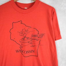 画像1: 80's "WISCONSIN" イラストプリントTシャツ (1)