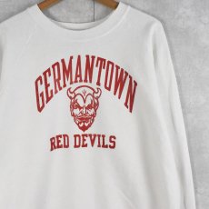 画像1: 90's USA製 "GERMANTOWN RED DEVILS" プリントラグランスウェット XL (1)