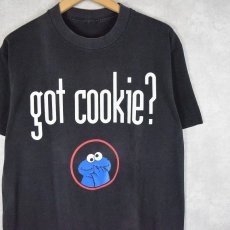 画像1: 90's COOKIE MONSTER "got cookie?" キャラクターパロディTシャツ (1)