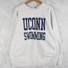 画像1: 90's REVERSE WEAVE TYPE USA製 "UCONN SWIMMING" プリントスウェット XL (1)