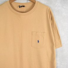 画像1: 90's POLO Ralph Lauren USA製 ロゴ刺繍 ポケットTシャツ XL (1)