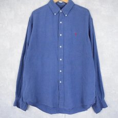 画像1: POLO Ralph Lauren リネン ボタンダウンシャツ XL (1)