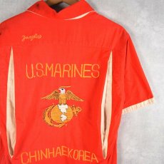 画像1: 60〜70's "U.S.MARINES CHINHAEKOREA" プルオーバー 刺繍スーベニアシャツ (1)