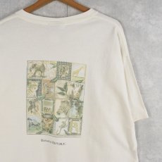 画像1: 90's BANANA REPUBLIC USA製 アニマルプリント ポケットTシャツ L (1)