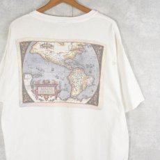 画像1: 90's BANANA REPUBLIC USA製 地図プリント ポケットTシャツ L (1)