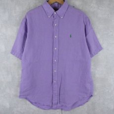 画像1: POLO Ralph Lauren "Classic fit" リネンボタンダウンシャツ L (1)