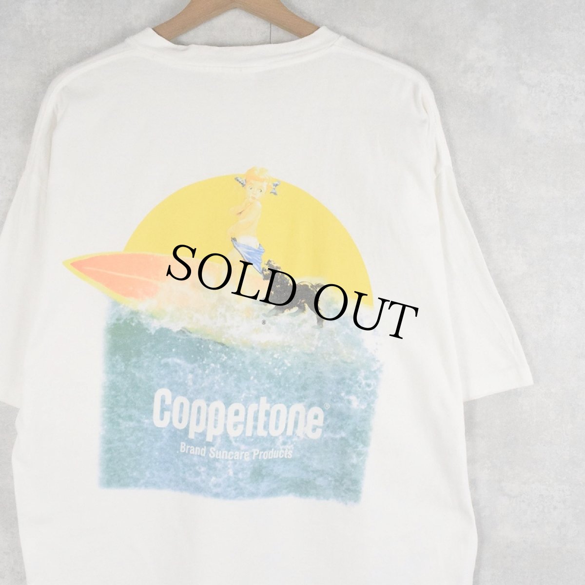 画像1: 90's Coppertone USA製 日焼け止めメーカー キャラクターTシャツ XL (1)