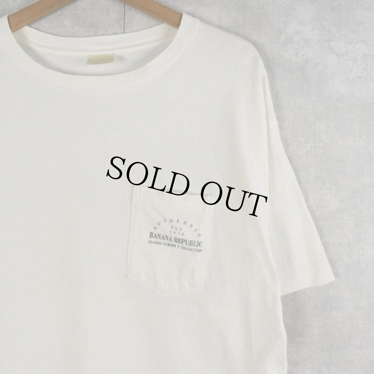 画像2: 90's BANANA REPUBLIC USA製 地図プリント ポケットTシャツ L (2)