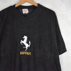 画像1: Classique CANADA製 "Ferrari" 刺繍パイルTシャツ XL (1)