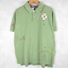 画像1: POLO Ralph Lauren "CUSTOM FIT" ハンド刺繍風 ポロシャツ XL (1)