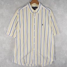 画像1: POLO Ralph Lauren "BLAKE" マルチストライプ柄 コットンボタンダウンシャツ XL  (1)