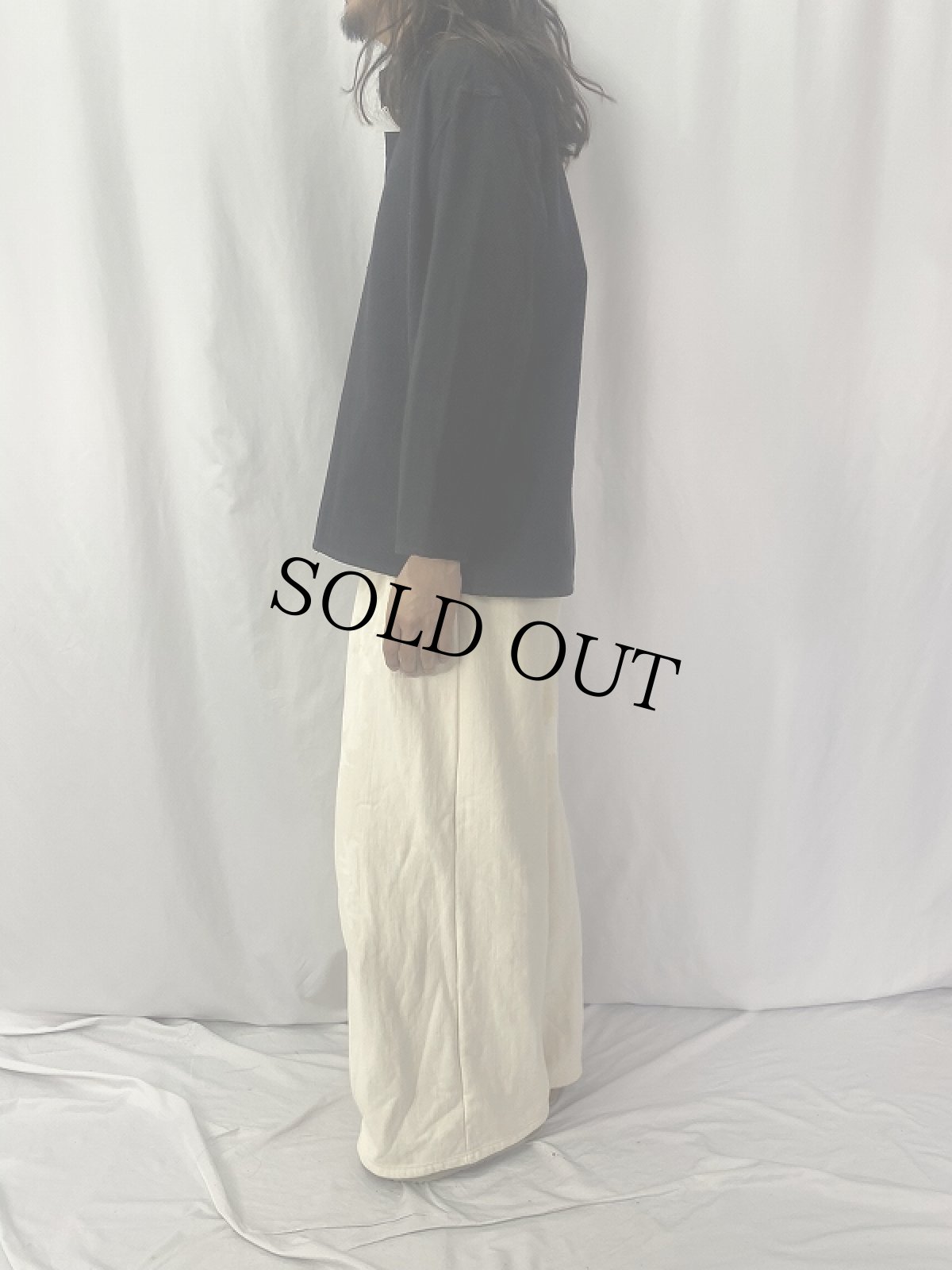 画像3: 80's ロシア軍 ヘンリーネックスリーピングシャツ 後染めBLACK (3)