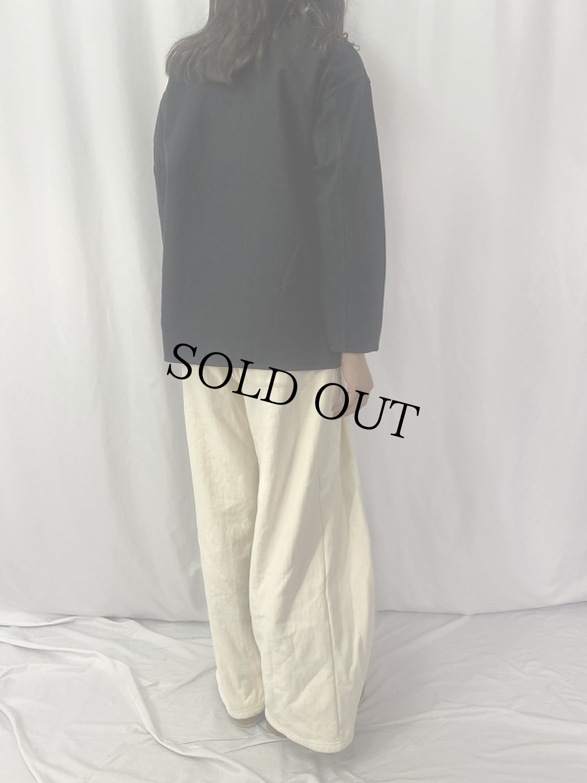 画像4: 80's ロシア軍 ヘンリーネックスリーピングシャツ 後染めBLACK (4)