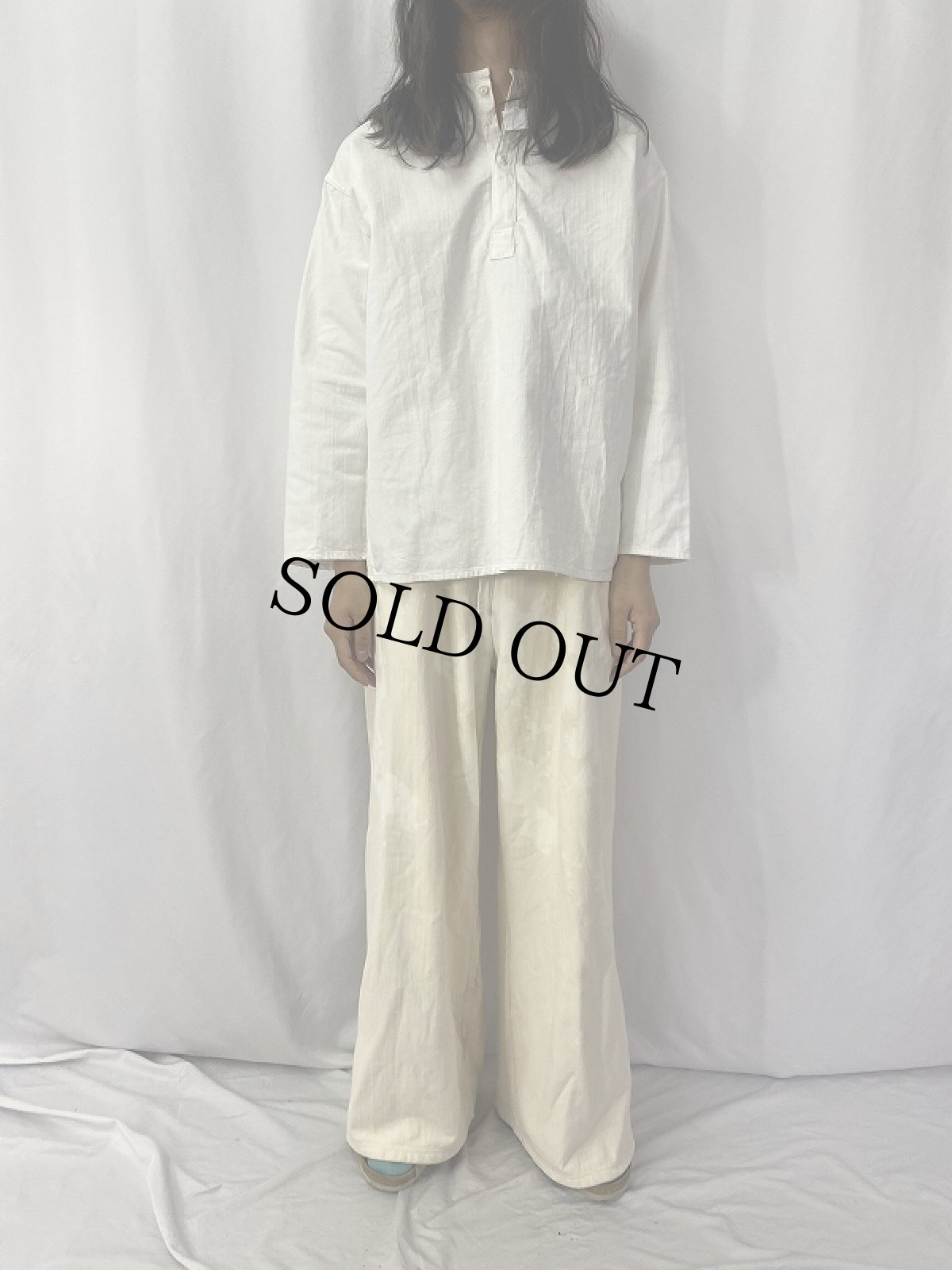 画像2: 80's ロシア軍 ヘンリーネックスリーピングシャツ (2)