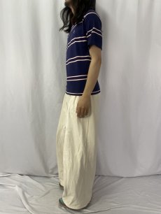 画像3: 【SALE】 70's Golden Breed USA製 マルチボーダー柄 ロゴ刺繍Tシャツ M (3)