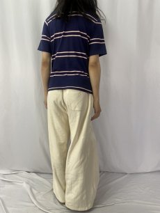 画像4: 【SALE】 70's Golden Breed USA製 マルチボーダー柄 ロゴ刺繍Tシャツ M (4)