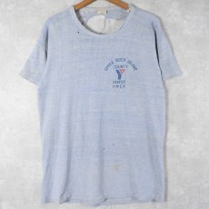 画像1: 【SALE】 70's Champion バータグ USA製 "UPPER ROCK ISLAND COUNTY YMCA" 染み込みプリントTシャツ L (1)