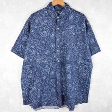 画像1: POLO Ralph Lauren "CANBRIDGE" ペイズリー柄 リネンプルオーバーシャツ L (1)