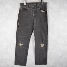 画像1: 90's Levi's 501 USA製 ブラックデニム W33 (1)