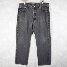 画像1: 90's Levi's 501 USA製 ブラックデニムパンツ W39 (1)