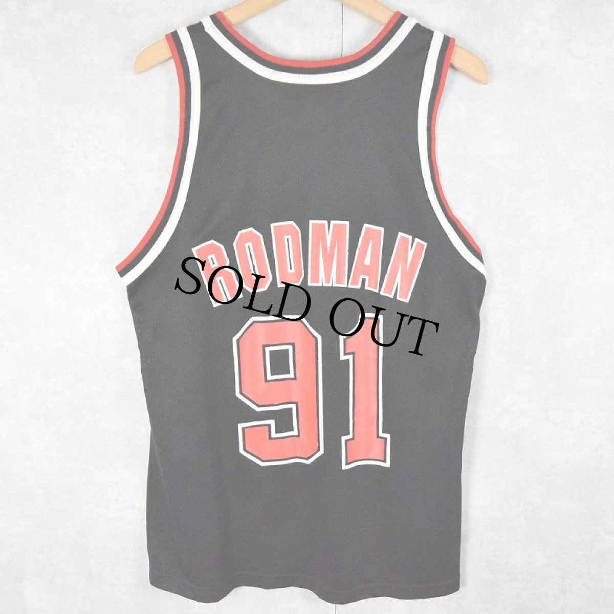 画像1: 90〜00's Champion CHCAGO BULLS USA製 "Dennis Rodman" メッシュゲームタンクトップ SIZE40 (1)