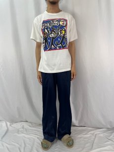 画像2: 90's USA製 メッセージイラストプリントTシャツ L (2)