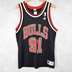 画像2: 90〜00's Champion CHCAGO BULLS USA製 "Dennis Rodman" メッシュゲームタンクトップ SIZE40 (2)