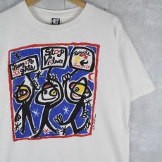 画像1: 90's USA製 メッセージイラストプリントTシャツ L (1)