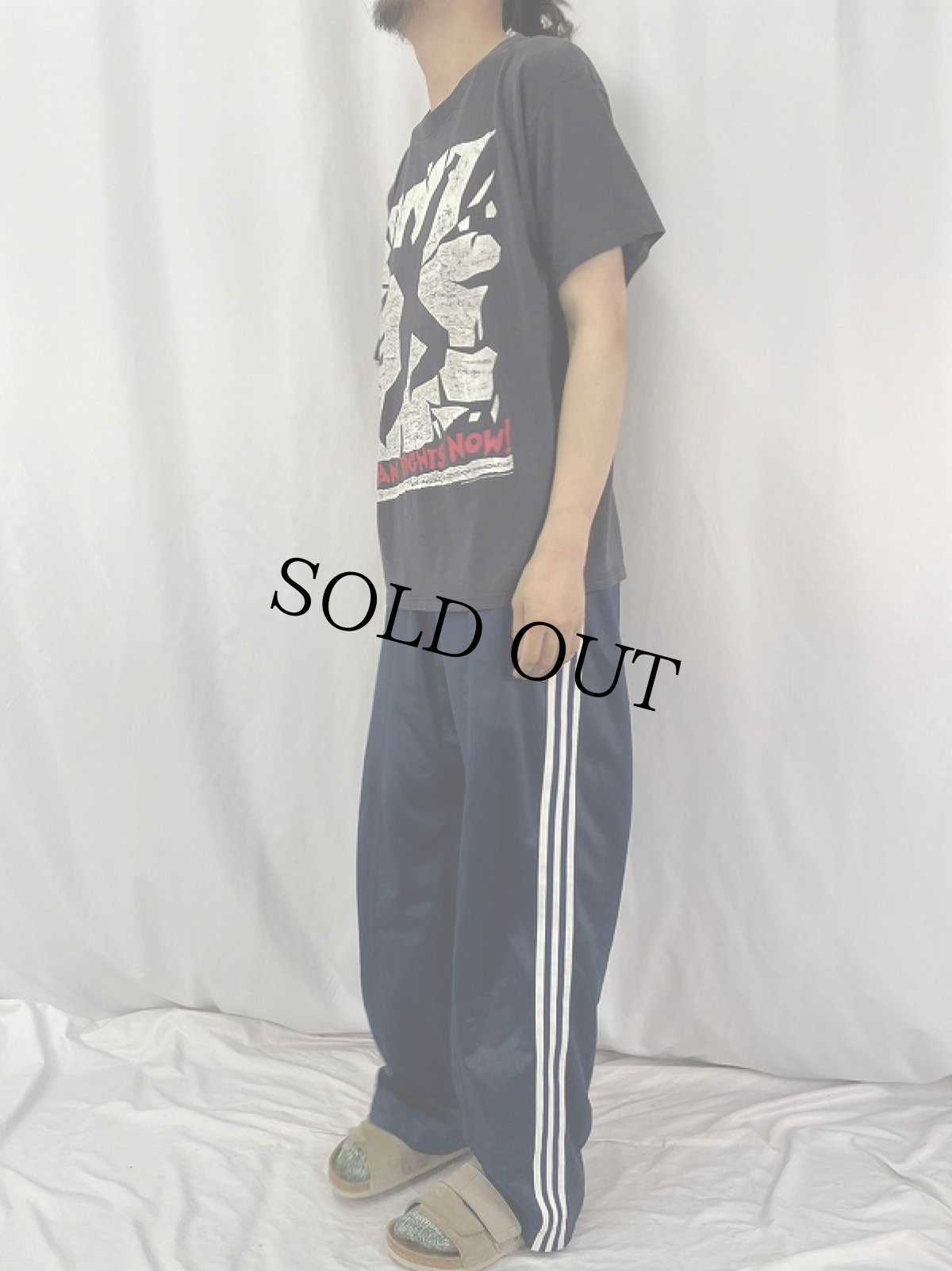 画像3: 80's Reebok "HUMAN RIGHTS NOW!" イラストプリントTシャツ BLACK (3)