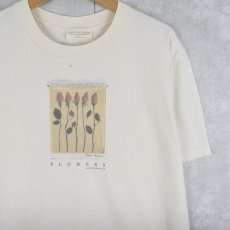 画像1: 90's Plant The Earth USA製 "FLOWERS" チューリッププリントTシャツ L (1)