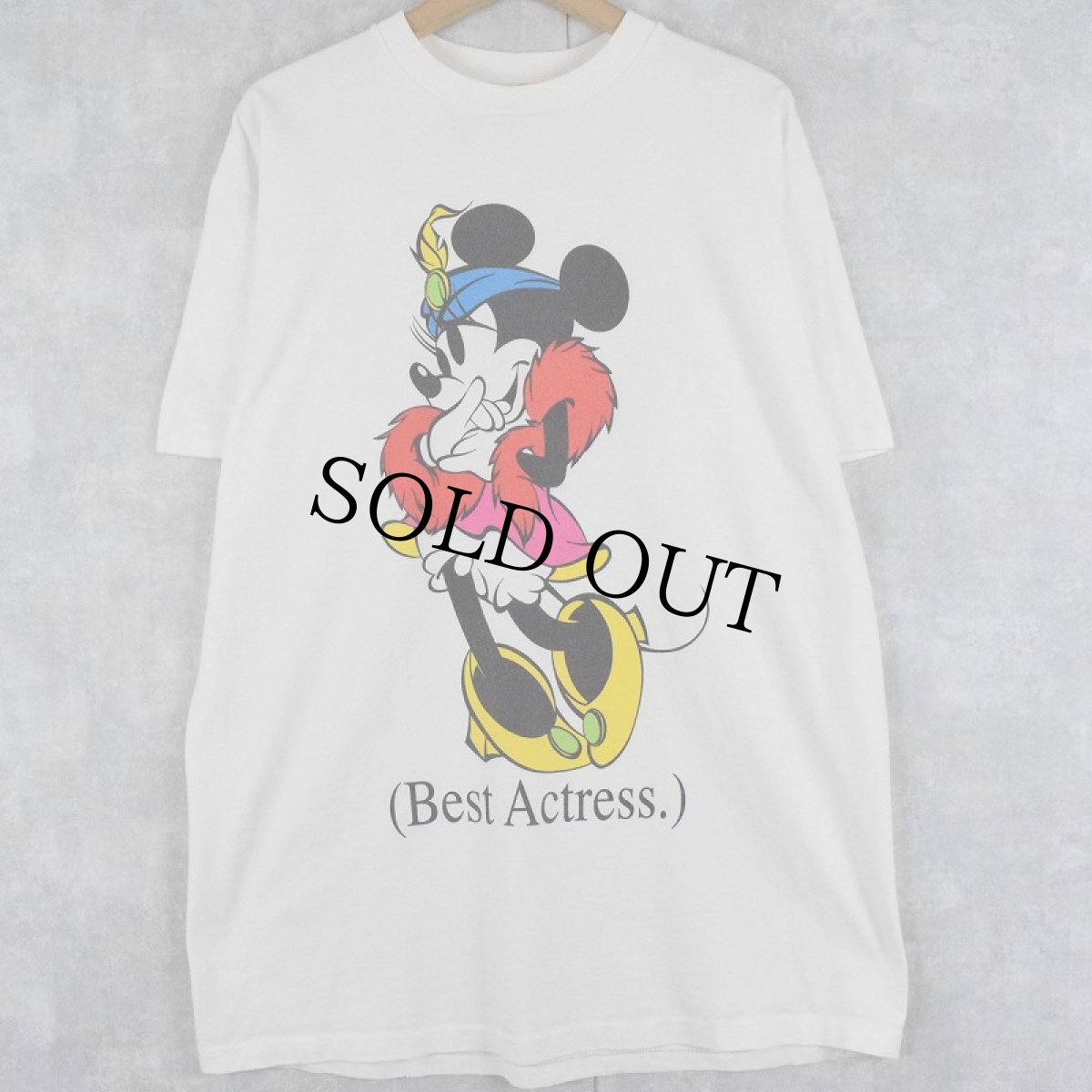 画像1: 90's Disney MINNIE MOUSE USA製 "Best Actress." キャラクタープリントTシャツ L (1)