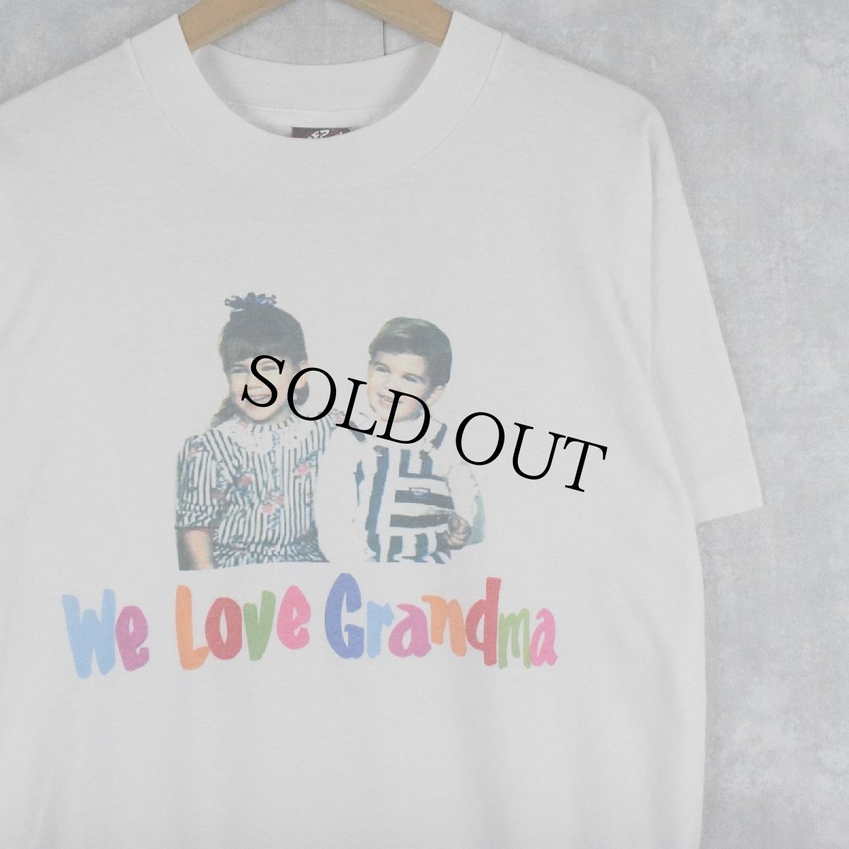 画像1: 90's USA製 "We Love Grandma" メモリアルフォトTシャツ L (1)