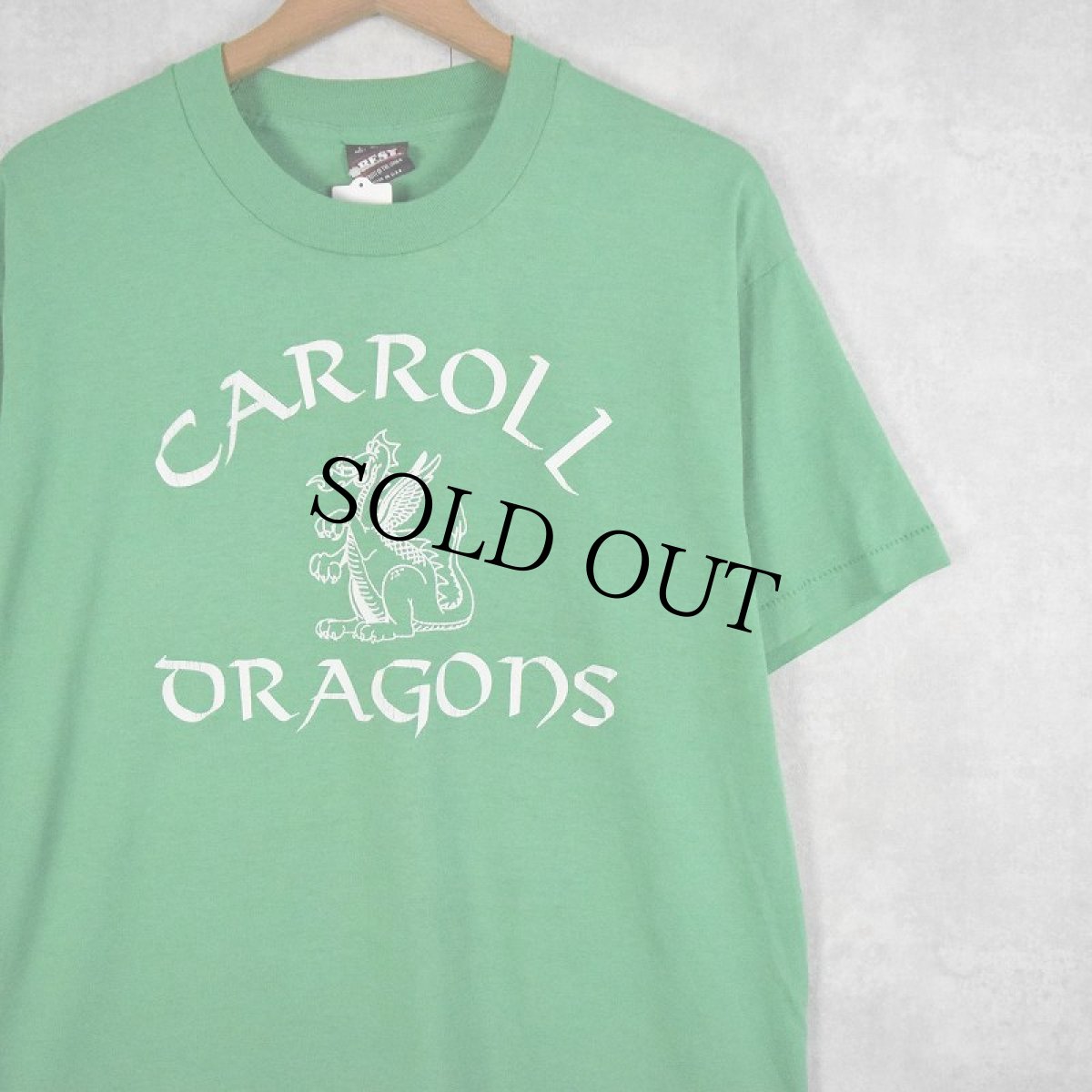 画像1: 90's "CARROLL ORAGONS" USA製 ドラゴンプリントTシャツ L (1)