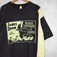 画像1: 90's JAMES DEAN USA製 "Rebel Without a Cause" ハリウッドスタープリント デザインTシャツ BLACK 2 (1)